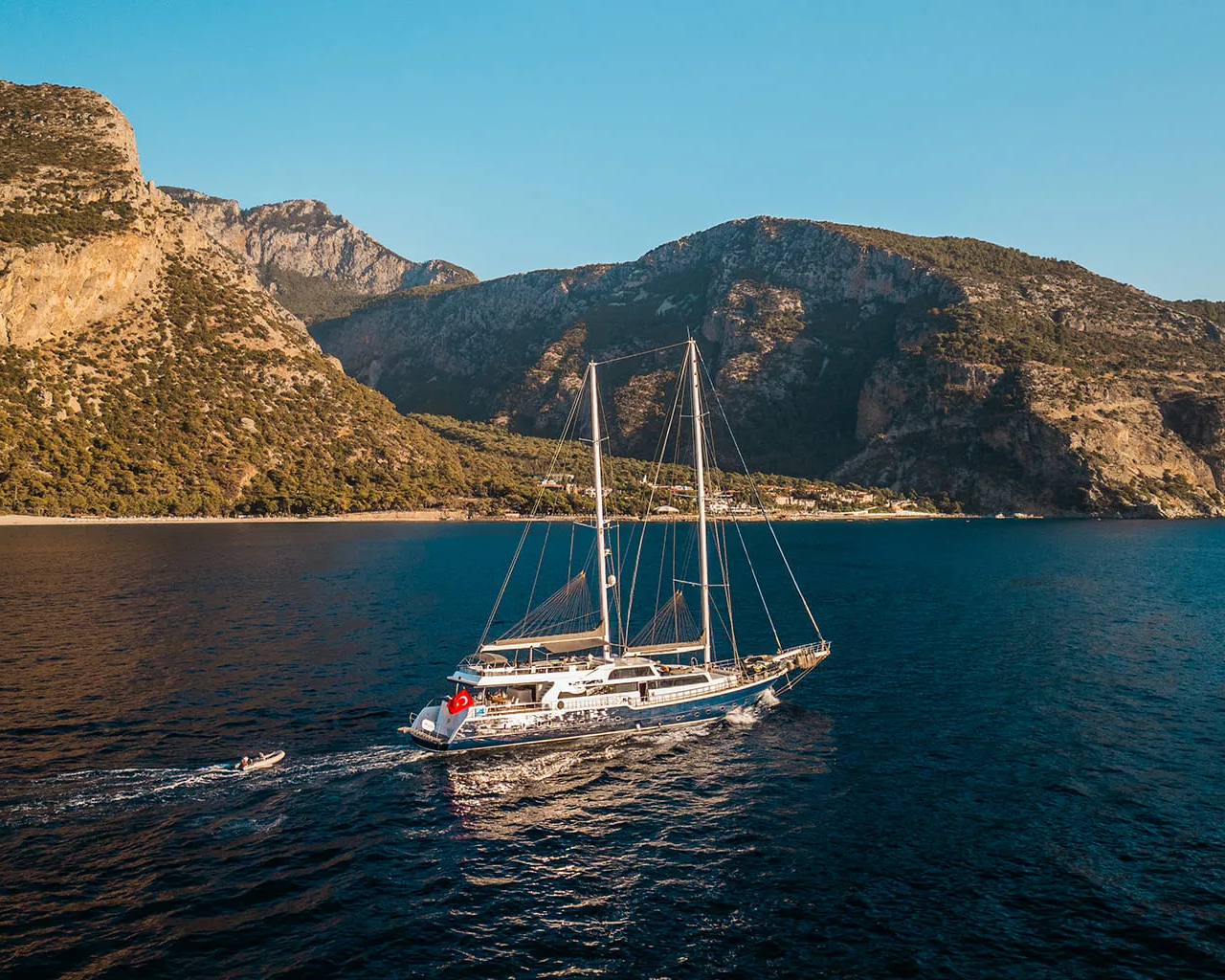 Luxur gulet Esma Sultan waits her passengers in Bodrum.